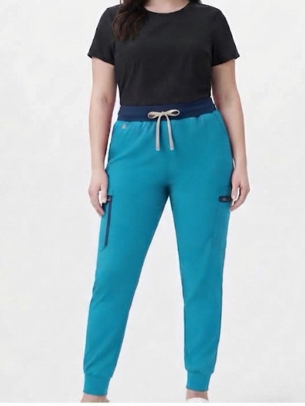 FIGS Zamora Jogger Scrub Pants Size Large PO#3694 Lagoon Deep Reef 
Teal